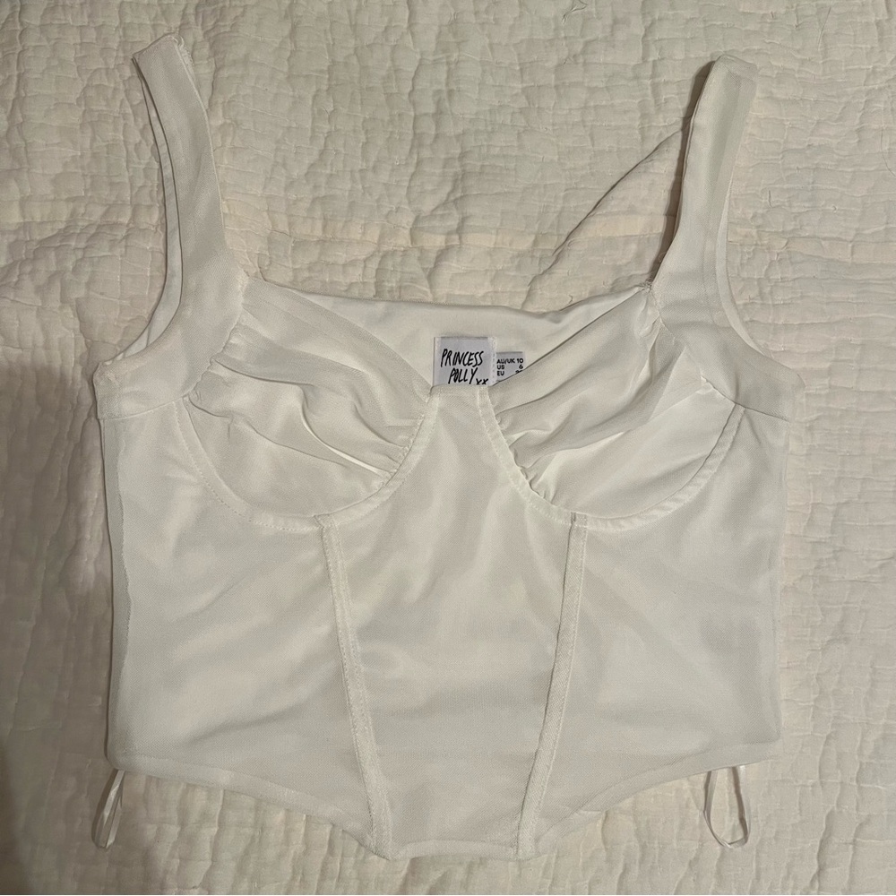 Princess Polly White Structured Bustier Crop